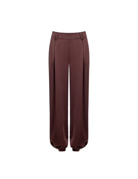 Pantalon large bouffant en satin avec boutons aux chevilles Rinascimento