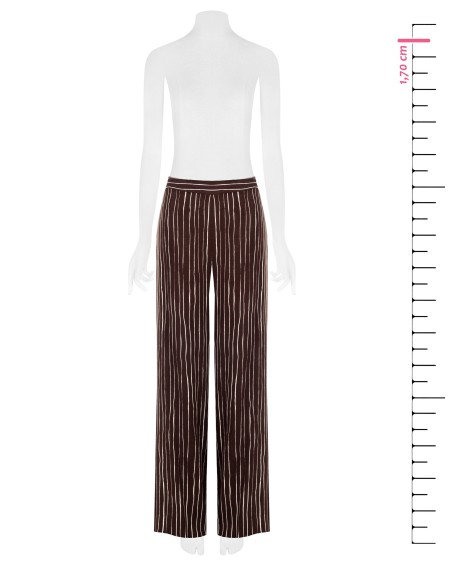 Pantalon palazzo en coton à rayures irrégulières avec fermeture éclair latérale Rinascimento