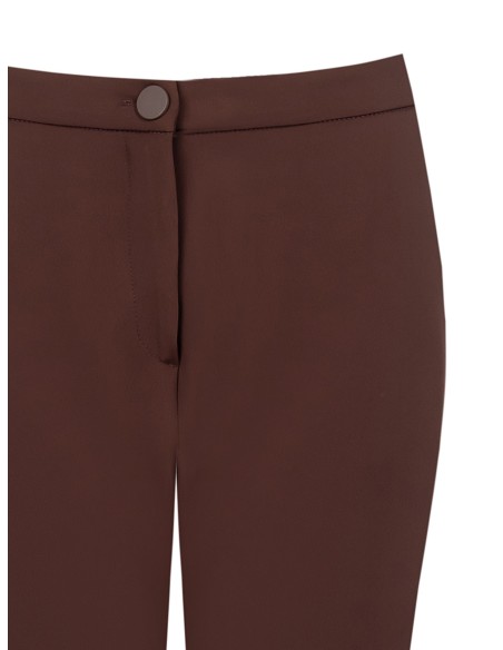 Pantalon cigarette en tissu fluide avec bouton en métal Rinascimento