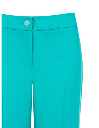 Pantalon palazzo en tissu fluide avec bouton en métal Rinascimento