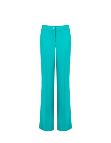 Pantalon palazzo en tissu fluide avec bouton en métal Rinascimento