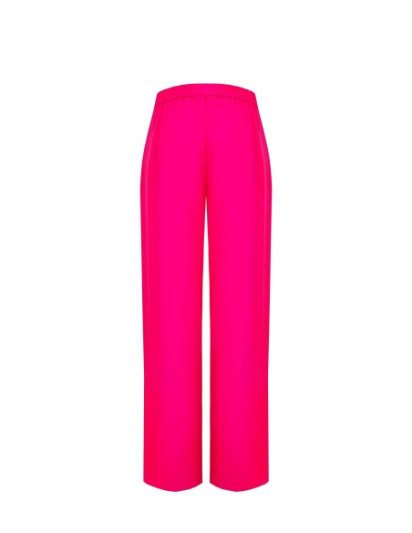 Pantalon palazzo en mélange de viscose légèrement froissé avec élastique au dos Rinascimento