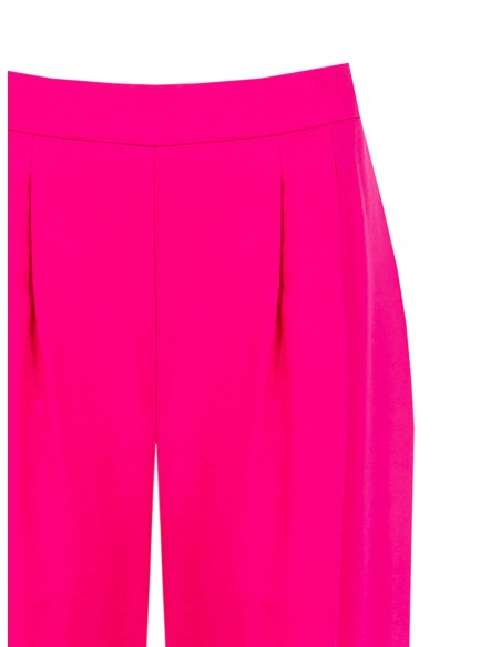Pantalon palazzo en mélange de viscose légèrement froissé avec élastique au dos Rinascimento