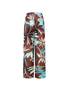Pantalon Palazzo Extra Large En Satin Avec Fleurs Rinascimento 2