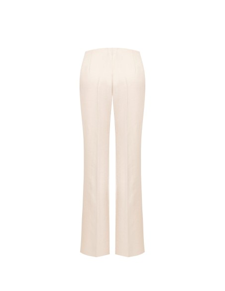 Pantalon palazzo en mélange de viscose à effet nacré avec fermeture éclair latérale Rinascimento