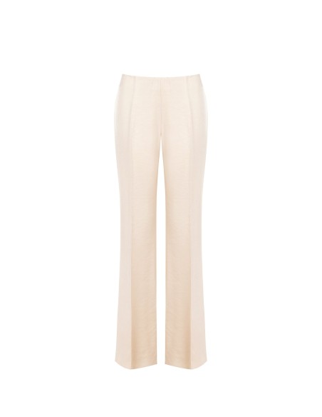 Pantalon palazzo en mélange de viscose à effet nacré avec fermeture éclair latérale Rinascimento