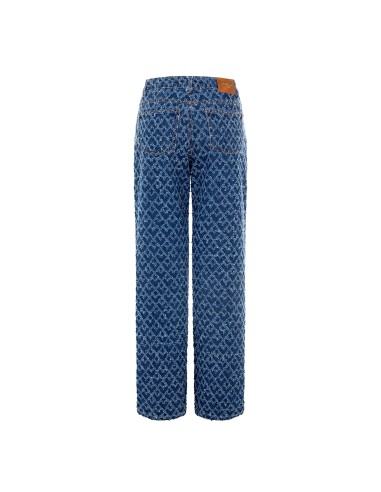 Jean wide leg à motif losanges effilochés Rinascimento