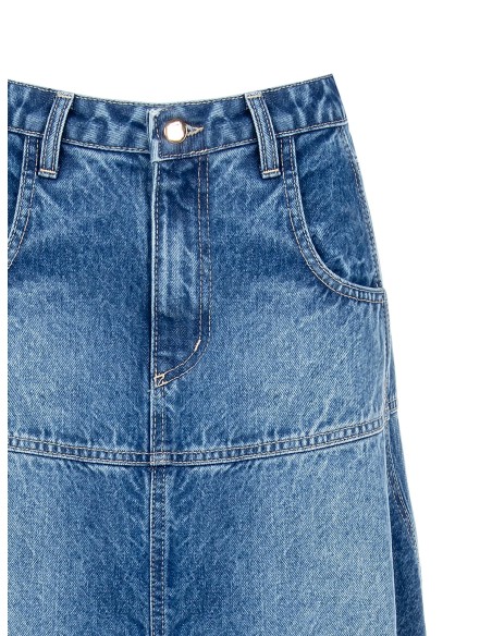 Rinascimento - Jupe évasée en denim moyennement délavé