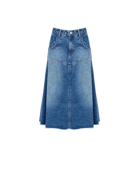 Rinascimento - Jupe évasée en denim moyennement délavé