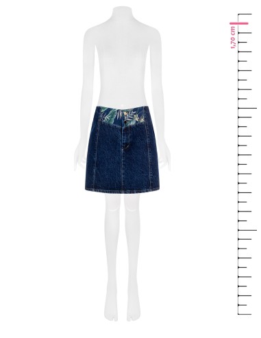 Minijupe en denim avec insertion de fleurs Rinascimento