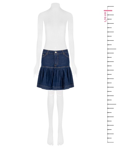 Minirok met volant van stretchdenim van Rinascimento