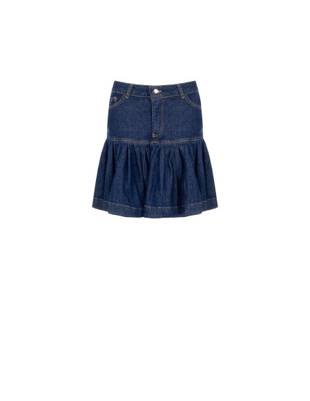 Minirok met volant van stretchdenim van Rinascimento
