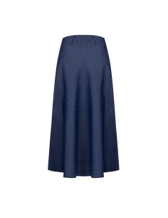 Lange uitlopende rok van lichte denim met Rr Rinascimento-logo-embleem 2