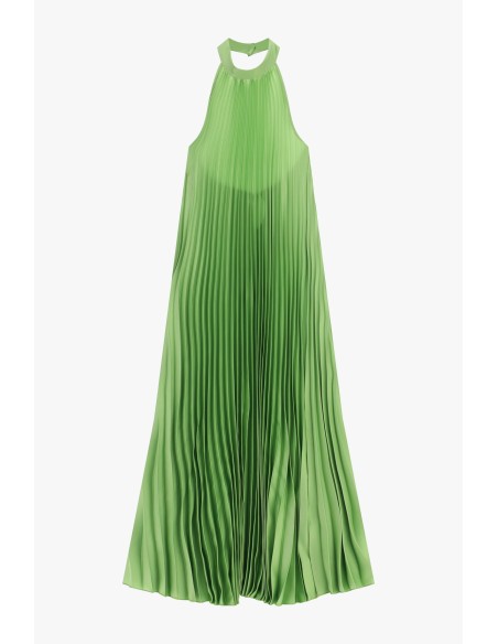 Robe longue plissée avec col américain Dixie