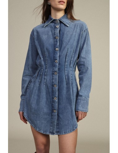 Robe courte Boutons Fards à joues Col classique Dixie