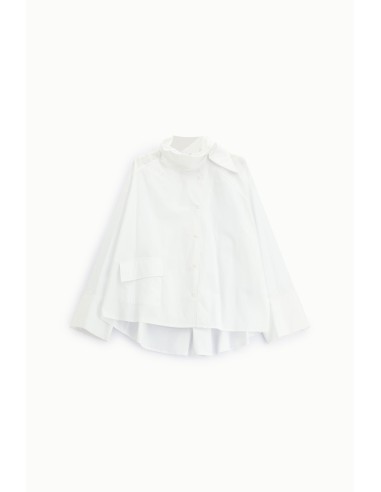Chemise large à col haut asymétrique et poche Dixie