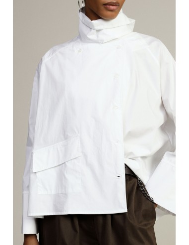 Chemise large à col haut asymétrique et poche Dixie
