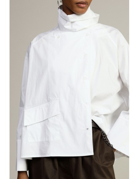 Chemise large à col haut asymétrique et poche Dixie