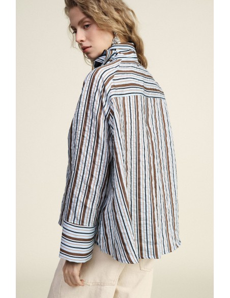 Chemise rayée à col classique et poche Dixie
