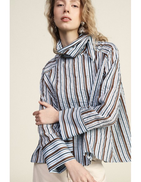 Chemise rayée à col classique et poche Dixie