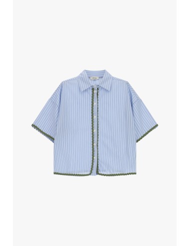 Gestreept shirt met schulpranden en korte mouwen Dixie