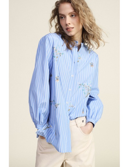 Dixie Long-Sleeve Shirt With Mandarin Collar