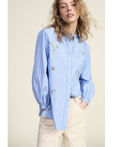 Dixie Long-Sleeve Shirt With Mandarin Collar
