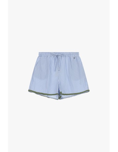 Short rayé à coupe régulière avec bordure décorative Dixie