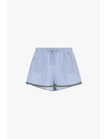 Short rayé à coupe régulière avec bordure décorative Dixie