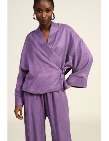 Blazer kimono à coupe ample avec ceinture latérale Dixie