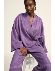 Blazer kimono à coupe ample avec ceinture latérale Dixie