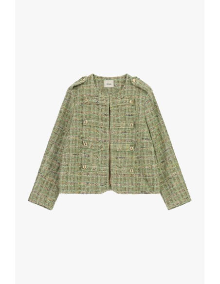 Veste-chemise Dixie avec boutons décoratifs et épaules structurées