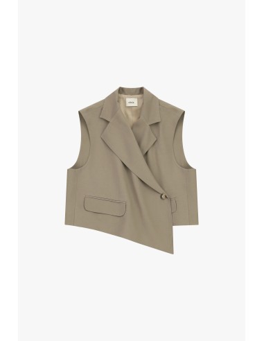 Kort getailleerd gilet met asymmetrische sluiting