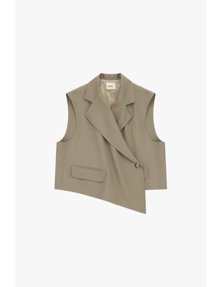 Kort getailleerd gilet met asymmetrische sluiting