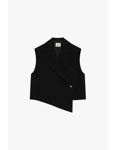 Kort getailleerd gilet met asymmetrische sluiting