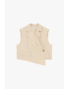 Gilet tailleur court à fermeture asymétrique Dixie