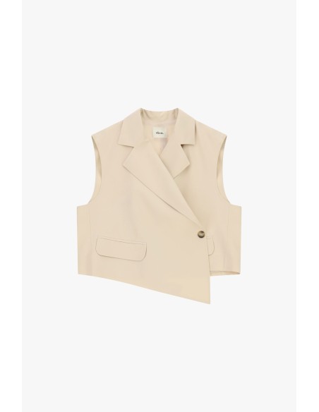 Gilet tailleur court à fermeture asymétrique Dixie