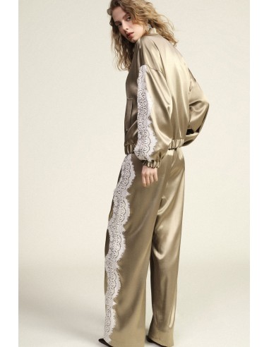 Pantalon palazzo fantaisie avec empiècements brodés Dixie