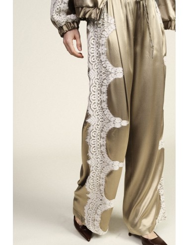 Pantalon palazzo fantaisie avec empiècements brodés Dixie