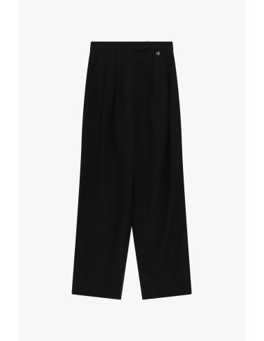 Pantalon palazzo taille haute avec pinces devant Dixie