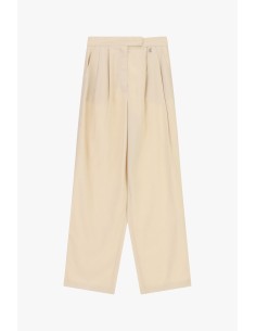 Pantalon palazzo taille haute avec pinces devant Dixie