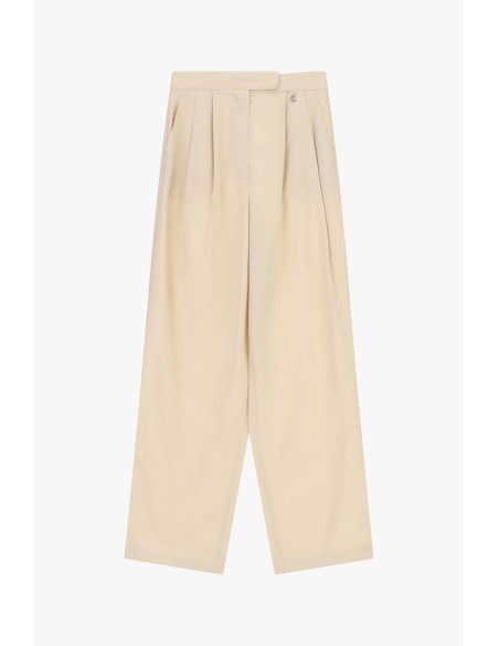 Pantalon palazzo taille haute avec pinces devant Dixie