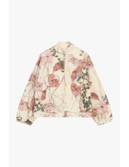 Bomber à imprimé floral avec fermeture à nœud Dixie