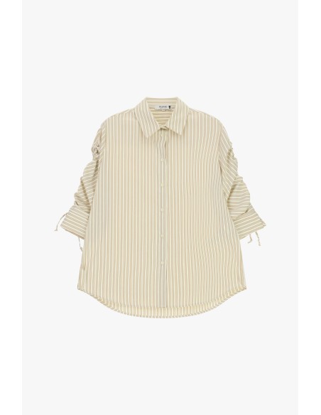 Chemise oversize à rayures et manches bouclées Please