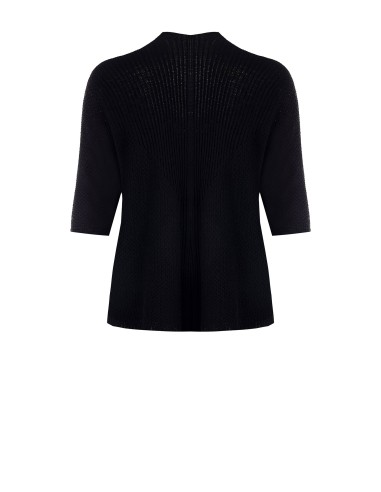 Cardigan grande taille ouvert en mélange de coton, en maille tressée et ajourée, avec poches, Rinascimento Curvy