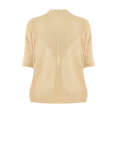 Cardigan grande taille ouvert en mélange de coton, en maille tressée et ajourée, avec poches, Rinascimento Curvy