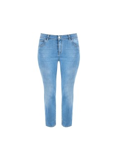 Jean skinny curvy extensible, délavage moyen, avec strass sur la poche arrière, Rinascimento Curvy
