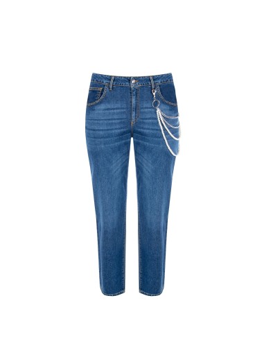 Rinascimento Curvy Curvy straight jeans met afneembare parelketting