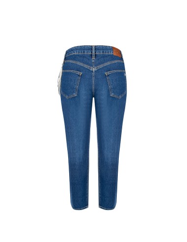 Rinascimento Curvy Curvy straight jeans met afneembare parelketting