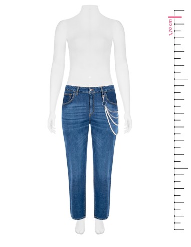 Rinascimento Curvy Curvy straight jeans met afneembare parelketting